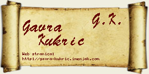 Gavra Kukrić vizit kartica